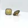 Yellow Sapphire Diamond Earrings set in 14k Gold and 925 Sterling Silver - Image 2