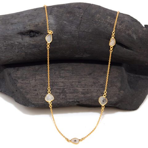 Necklace 18K Gold with Sliced Diamonds
