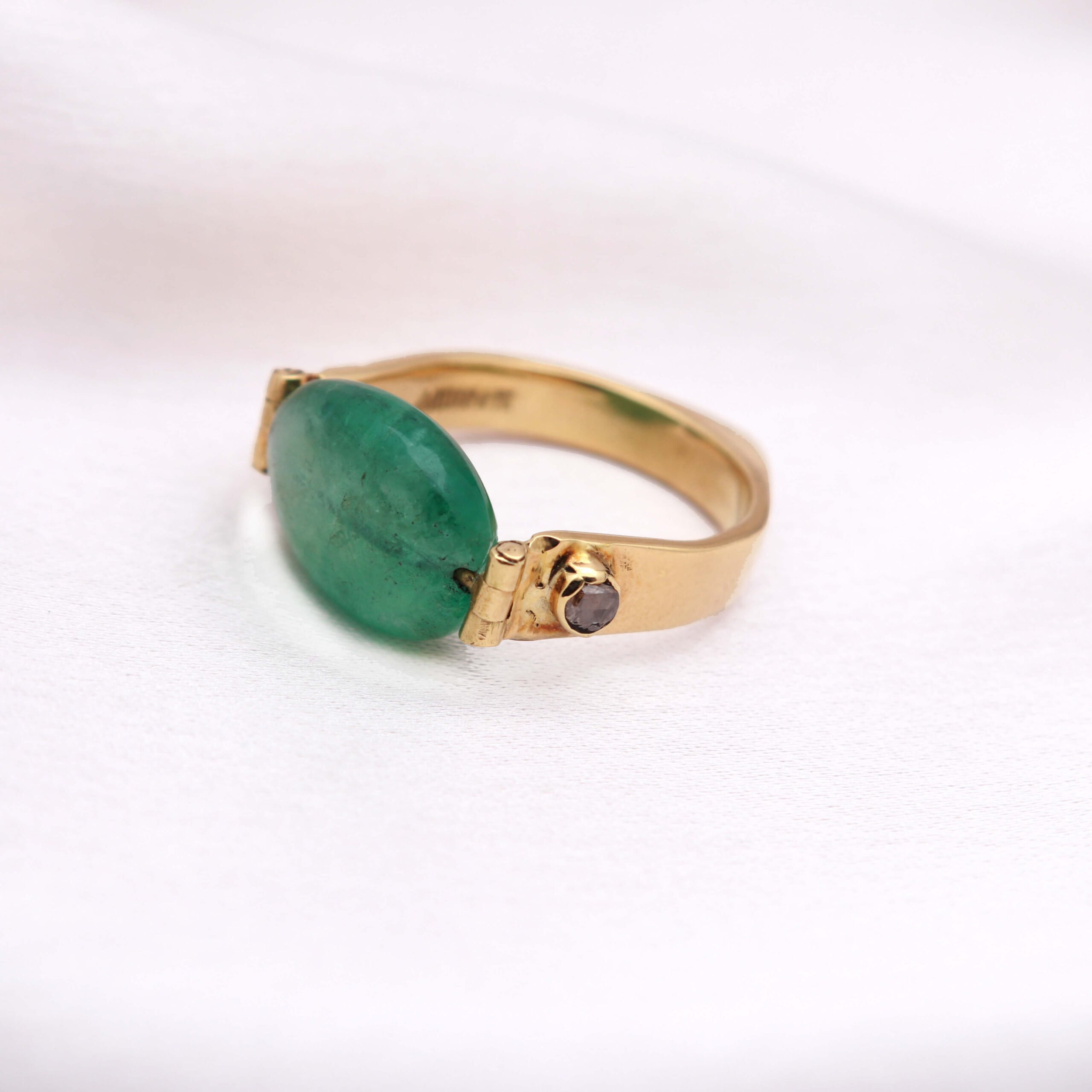 18k Gold Beautiful Ring Set With Natural Emerald and Natural Diamonds, Fine  Jewelery, Engagement Ring, May Birthstone, Anniversary Ring. - Etsy