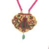 Shrinath Ji Pendant in 22k Gold with Ruby Emerald and Diamond - Image 3