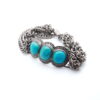 Turquoise and Pave Diamond Bracelet in 925 Sterling Silver along with Brass chain and Magnetic clasp - Image 2