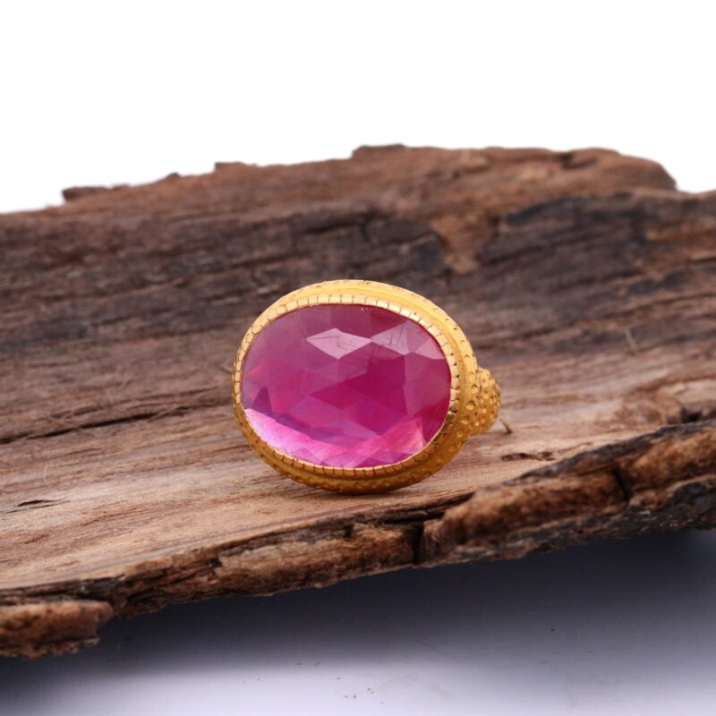 Ruby Gemstone Ring in 22k Gold