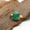 22k Gold Ring with Emerald Gemstone Traditional Look