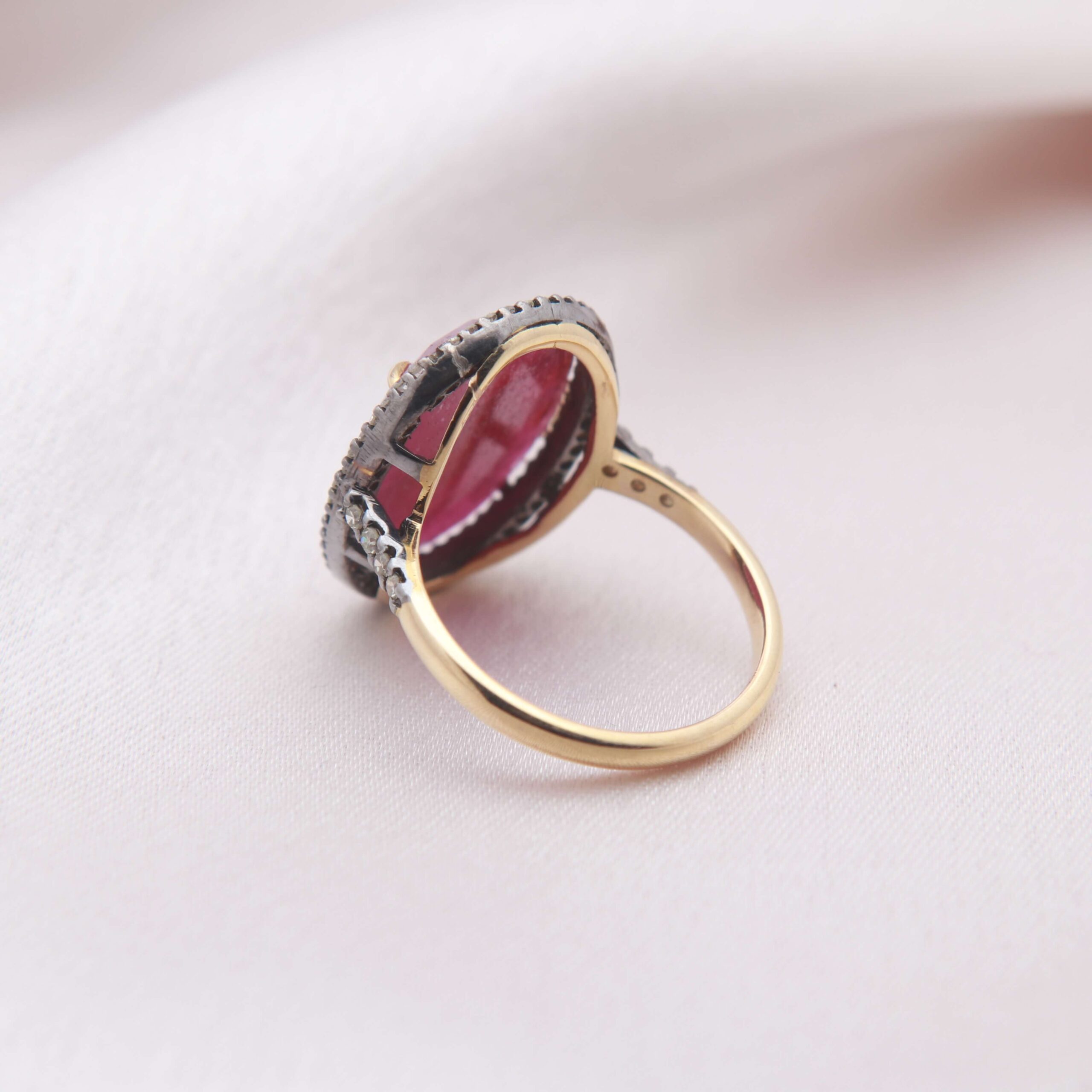 Ruby and Diamond Ring in 14Kt Yellow Gold - Morgan's Treasure