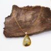 Necklace in 18K Gold with Diamond and Green Tourmaline Gemstone