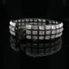 Rainbow Moonstone and Pave Diamond Bangle in 925 Sterling Silver - Image 4