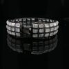 Rainbow Moonstone and Pave Diamond Bangle in 925 Sterling Silver - Image 5