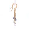 18k Gold Earrings with Multicolor stone Briolette hanging from chain - Image 6