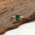 Handmade Ring in 18K Gold with Emerald Gemstone in Textured band