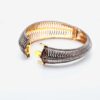 Oval Design Bangle in 14k Gold and 925 Sterling Silver with Pave Diamonds - Image 12
