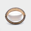 Oval Design Bangle in 14k Gold and 925 Sterling Silver with Pave Diamonds - Image 10