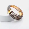 Oval Design Bangle in 14k Gold and 925 Sterling Silver with Pave Diamonds - Image 13
