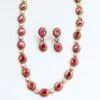 Necklace Earrings set in 925 Sterling Silver with Diamonds and Ruby Gemstone - Image 4