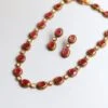 Necklace Earrings set in 925 Sterling Silver with Diamonds and Ruby Gemstone - Image 3