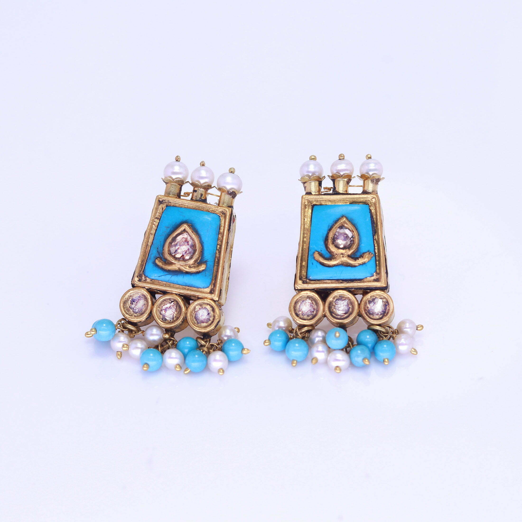 Turquoise Gemstone Marquise Shape Earrings Made In .925 Sterling Silver  ES-1429 – Online Gemstone & Jewelry Store By Gehna Jaipur