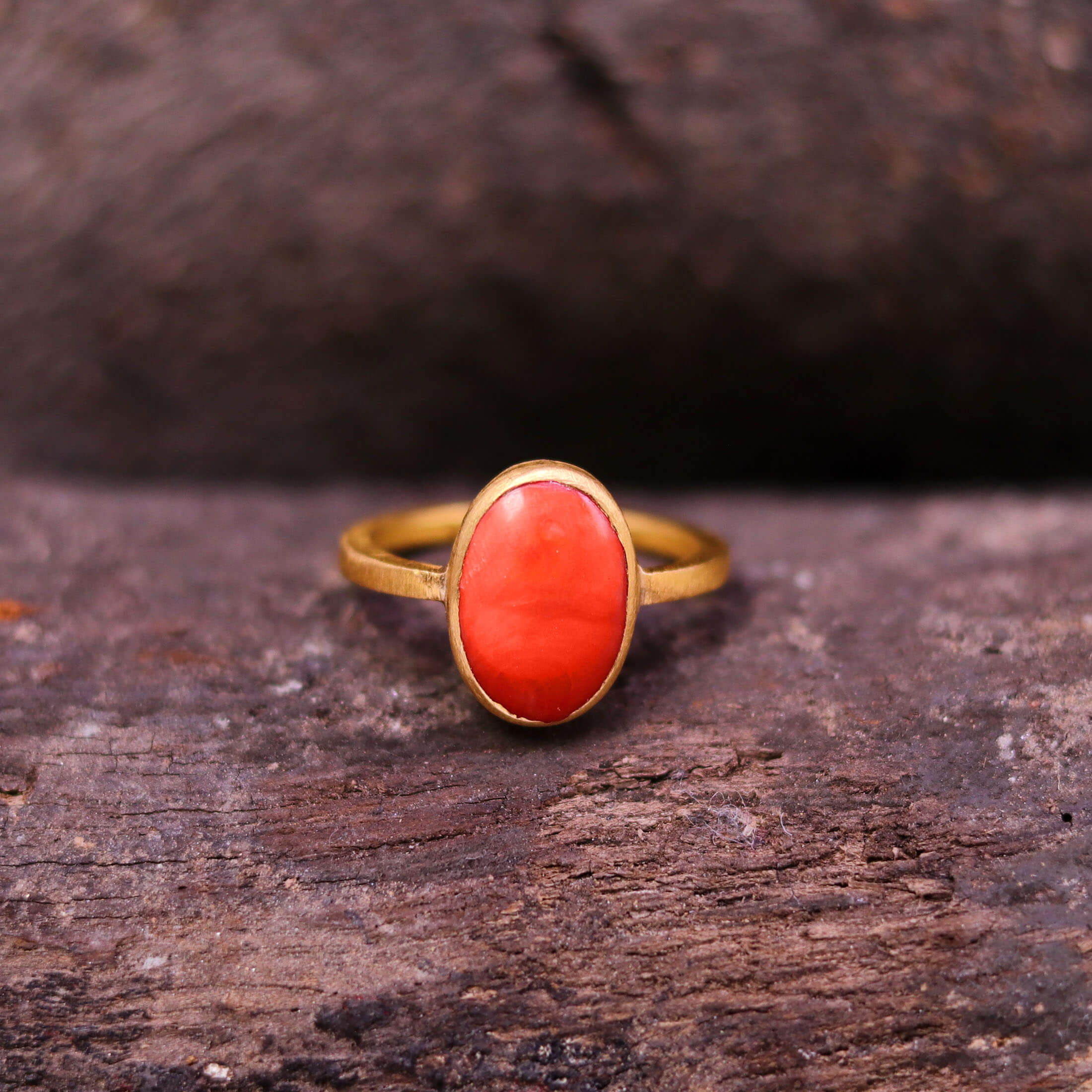 GENUINE NATURAL RED CORAL RING SOLID 14K YELLOW GOLD HAWAIIAN PLUMERIA –  Arthur's Jewelry