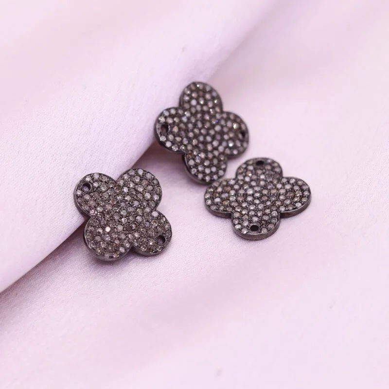 Club Design Charm in 925 Sterling Silver with Pave Diamonds - Image 6