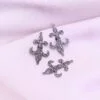 Fleur de Lis Design Charm in 925 Sterling Silver with Pave Diamonds - Image 6