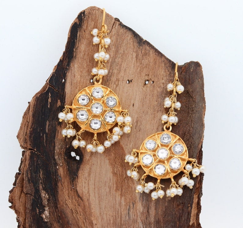 Traditional Indo Western Stone Earring With Gold Plating 108985 at Rs  185/pair in Mumbai