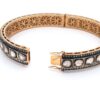 Bangle in 14k Gold and 925 Sterling Silver with Pave and Rosecut Diamonds - Image 6