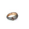 Oval Design Bangle in 14k Gold and 925 Sterling Silver with Pave Diamonds - Image 2