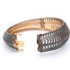 Oval Design Bangle in 14k Gold and 925 Sterling Silver with Pave Diamonds - Image 14