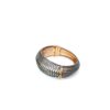 Oval Design Bangle in 14k Gold and 925 Sterling Silver with Pave Diamonds - Image 3