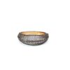 Oval Design Bangle in 14k Gold and 925 Sterling Silver with Pave Diamonds - Image 4