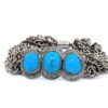 Turquoise and Pave Diamond Bracelet in 925 Sterling Silver along with Brass chain and Magnetic clasp - Image 5