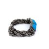 Turquoise and Pave Diamond Bracelet in 925 Sterling Silver along with Brass chain and Magnetic clasp - Image 6