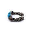 Turquoise and Pave Diamond Bracelet in 925 Sterling Silver along with Brass chain and Magnetic clasp - Image 8