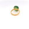 Cabachon Peridot Gemstone Ring in 925 Sterling Silver with Gold Electroplating - Image 4