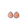 Stud Earrings in 14k Gold and 925 Sterling Silver with Diamond & Pink Opal Gemstone - Image 2