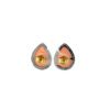 Stud Earrings in 14k Gold and 925 Sterling Silver with Diamond & Pink Opal Gemstone - Image 4