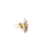 Stud Earrings in 14k Gold and 925 Sterling Silver with Diamond & Pink Opal Gemstone - Image 5