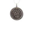 Om Design Brass Coin Charm Pendant in 925 Sterling Silver with Pave Diamonds - Image 2