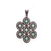 Emerald and Pave Diamond Pendant in 925 Sterling Silver - Image 4