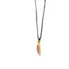 Necklace in 18K Gold with Tourmaline Drop Shape Pendant and Black Thread - Image 5