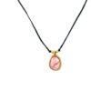 Necklace in 18K Gold with Tourmaline Drop Shape Pendant and Black Thread - Image 4