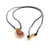 Necklace in 18K Gold with Tourmaline Drop Shape Pendant and Black Thread - Image 2