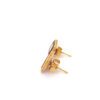 Stud Earrings in 22K Gold with Rosecut Diamonds and Ruby Gemstone - Image 3