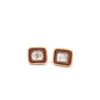 Stud Earrings in 22K Gold with Rosecut Diamonds and Ruby Gemstone - Image 2