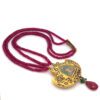 Religious Photo Pendant in 22k Gold with Rosecut Diamond and Ruby Gemstone in Ruby String - Image 5