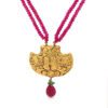Religious Photo Pendant in 22k Gold with Rosecut Diamond and Ruby Gemstone in Ruby String - Image 7