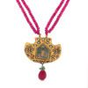 Religious Photo Pendant in 22k Gold with Rosecut Diamond and Ruby Gemstone in Ruby String - Image 9