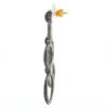Diamond Earrings set in 14K Gold and 925 Sterling Silver - Image 3