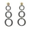 Diamond Earrings set in 14K Gold and 925 Sterling Silver - Image 2
